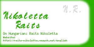 nikoletta raits business card